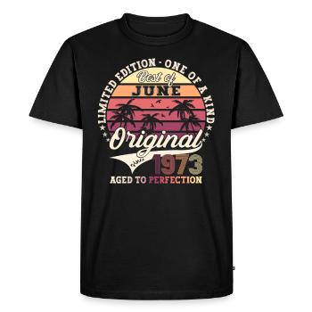 50th Birthday Man Original Juin Millésime 1973 - T-shirt Premium bio Homme - noir - Devant - Nico (187cm)