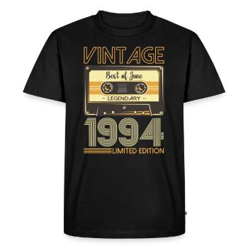 29 Birthday Man Cassette Juin 1994 - T-shirt Premium bio Homme - noir - Devant - Nico (187cm)