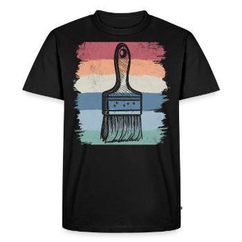 Paint Brush Retro Vintage Style Artist Art - Men's Premium Organic T-Shirt - black - Front - Nico (187cm)