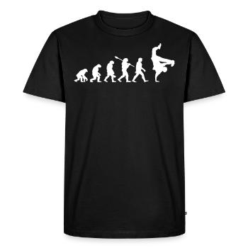 évolution hip hop breakdance - idée cadeau hip hop - T-shirt Premium bio Homme - noir - Devant - Nico (187cm)
