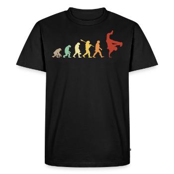 évolution hip hop breakdance - idée cadeau hip hop - T-shirt Premium bio Homme - noir - Devant - Nico (187cm)