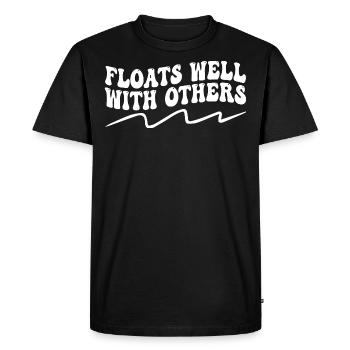 Floats Well With Others - Summer Joke, Lazy Tubing - T-shirt Premium bio Homme - noir - Devant - Nico (187cm)