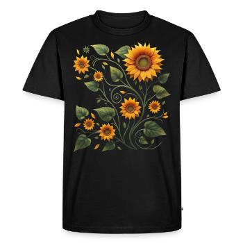 Tournesol Vigne Tournesol Tournesol Bouquet - T-shirt Premium bio Homme - noir - Devant - Nico (187cm)