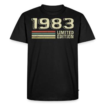 Nées en 1983 anniversaire 1983 Vintage 1983 - T-shirt Premium bio Homme - noir - Devant - Nico (187cm)