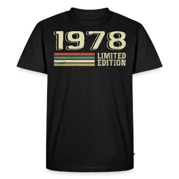 Born in 1978 Birthday 1978 Vintage 1978 - Men's Premium Organic T-Shirt - black - Front - Nico (187cm)