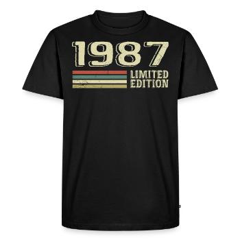 Nées en 1987 anniversaire 1987 Vintage 1987 - T-shirt Premium bio Homme - noir - Devant - Nico (187cm)
