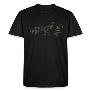 Chaussée des Géants | Lineart d’Irlande du Nord - T-shirt Premium bio Homme - noir - Devant - Nico (187cm)