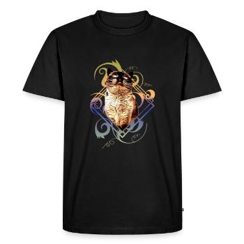 Chat mignon avec la gueule de bois de grands yeux - T-shirt Premium bio Homme - noir - Devant - Nico (187cm)