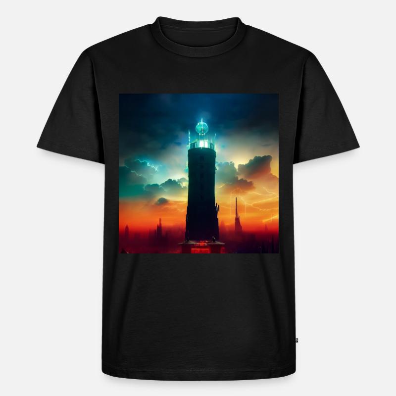 Der Turm - Männer Premium Bio T-Shirt - Schwarz