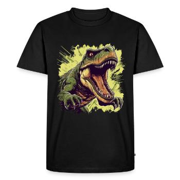 Dinosaure Dinosaure Fossil Carnivor T-Rex - T-shirt Premium bio Homme - noir - Devant - Nico (187cm)