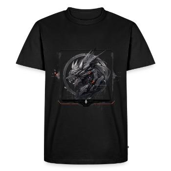 Mecha Animal : tigre, loup, renard, dinosaure, - T-shirt Premium bio Homme - noir - Devant - Nico (187cm)