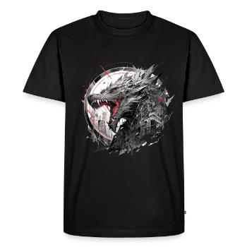 Mecha Animal : tigre, loup, renard, dinosaure, - T-shirt Premium bio Homme - noir - Devant - Nico (187cm)