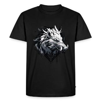 Mecha Animal : tigre, loup, renard, dinosaure, - T-shirt Premium bio Homme - noir - Devant - Nico (187cm)