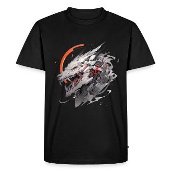 Mecha Animal Tiger Wolf Fox Dino Bear Cyborg - Men's Premium Organic T-Shirt - black - Front - Nico (187cm)