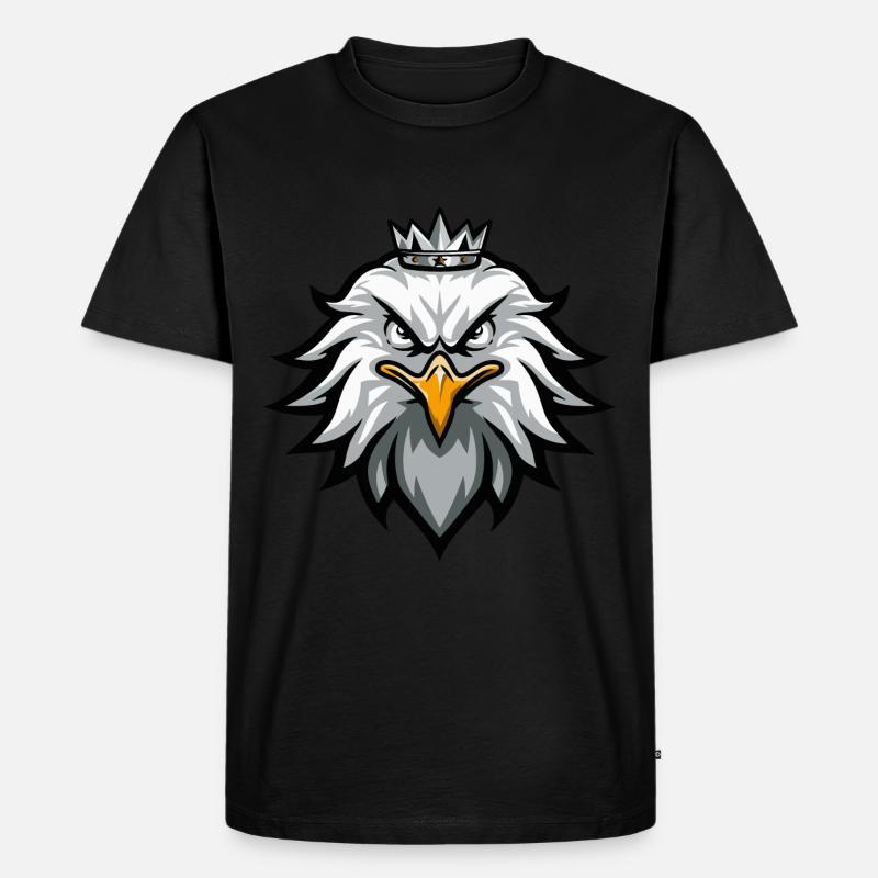 Adler Krone - Männer Premium Bio T-Shirt - Schwarz