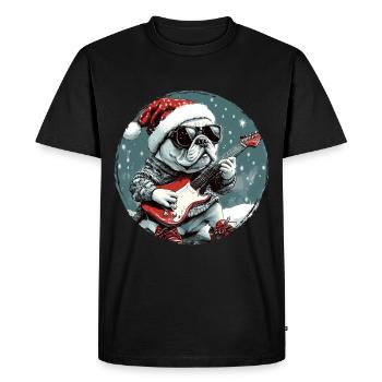 Bouledogue Français Chien Noël Rocker Git - T-shirt Premium bio Homme - noir - Devant - Nico (187cm)