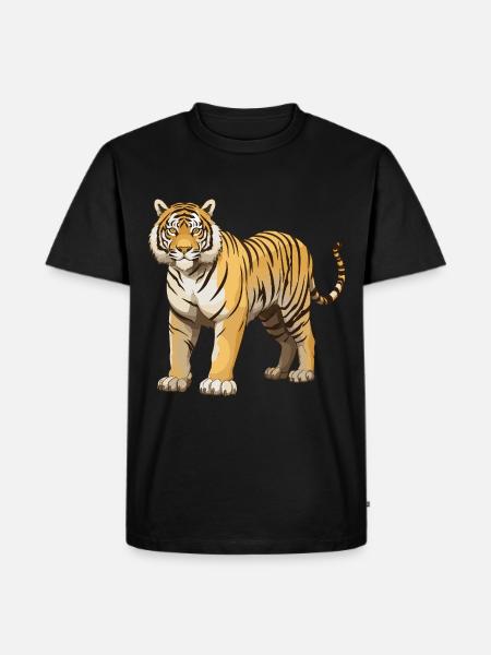 Tiger Tier - Männer Premium Bio T-Shirt - Schwarz