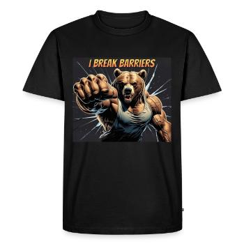 Motivational Muscular Bear – Motivational T-Shirt - Men's Premium Organic T-Shirt - black - Front - Nico (187cm)