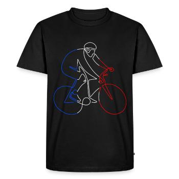 Cycliste Bleu Blanc Rouge - T-shirt Premium bio Homme - noir - Devant - Nico (187cm)