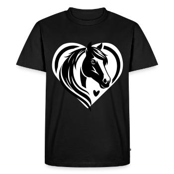 Horse Head Heart - Men's Premium Organic T-Shirt - black - Front - Nico (187cm)