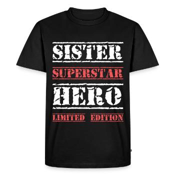 Meilleure soeur Star Dicton - T-shirt Premium bio Homme - noir - Devant - Nico (187cm)