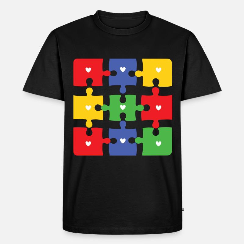 Autismus - Männer Premium Bio T-Shirt - Schwarz