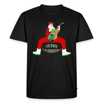 père Noël guitariste you rock for christmas - T-shirt Premium bio Homme - noir - Devant - Nico (187cm)