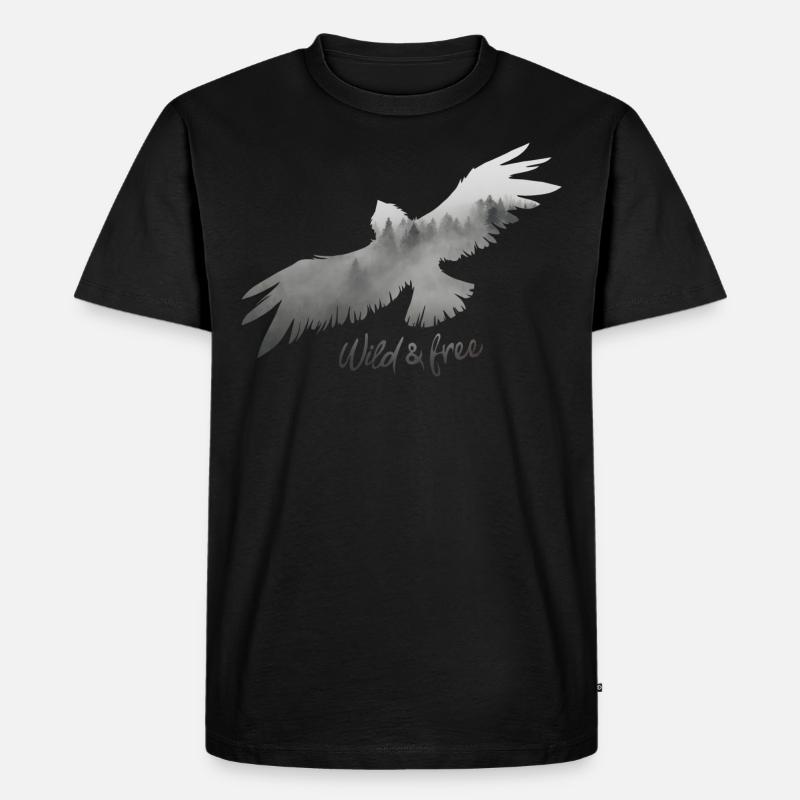 Bussard - Männer Premium Bio T-Shirt - Schwarz