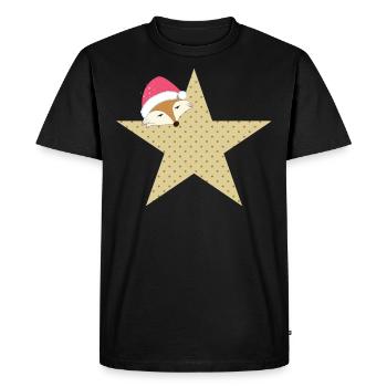 Fox Star Christmas Time - Gift Idea - - Men's Premium Organic T-Shirt - black - Front - Nico (187cm)