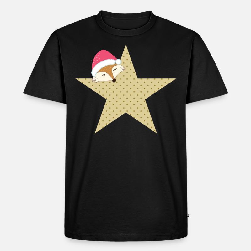 Fuchs Stern Weihnachtszeit - Geschenkidee - - Männer Premium Bio T-Shirt - Schwarz