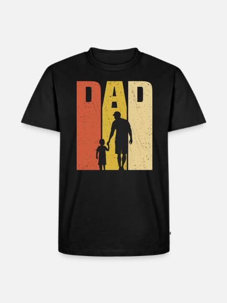 retro dad and son - Men's Premium Organic T-Shirt - black