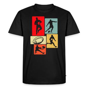 Rugby - T-shirt Premium bio Homme - noir - Devant - Nico (187cm)