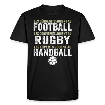 les experts jouent au handball cadeau handballeur - T-shirt Premium bio Homme - noir - Devant - Nico (187cm)