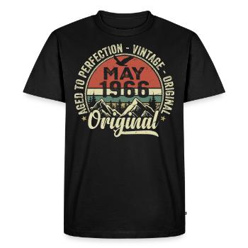 May 1966 Birthday May 1966 May 1966 - Men's Premium Organic T-Shirt - black - Front - Nico (187cm)