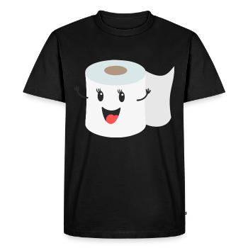 Toilet paper - Men's Premium Organic T-Shirt - black - Front - Nico (187cm)