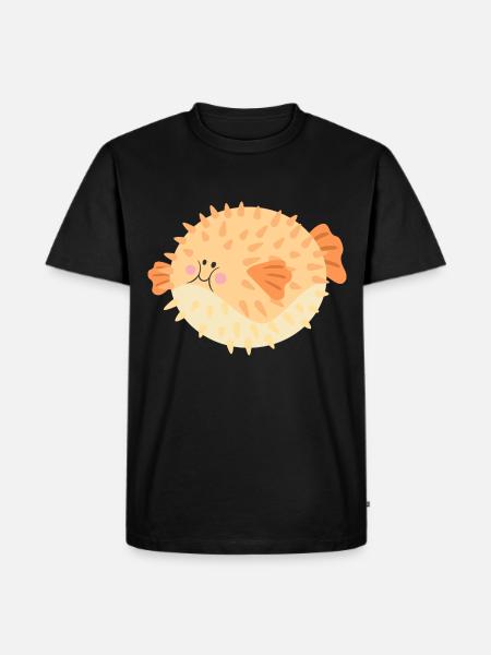 Kugelfisch - Männer Premium Bio T-Shirt - Schwarz