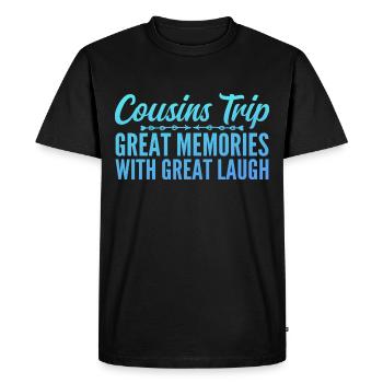 Cousin Trip 2025 - T-shirt Premium bio Homme - noir - Devant - Nico (187cm)