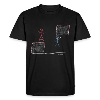 Figure de bâton de handball, entraînement de loisir - T-shirt Premium bio Homme - noir - Devant - Nico (187cm)