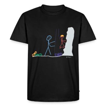 mur d'escalade - T-shirt Premium bio Homme - noir - Devant - Nico (187cm)