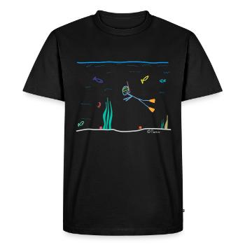 Snorkel Stick Figure, eau de plongée sportive - T-shirt Premium bio Homme - noir - Devant - Nico (187cm)