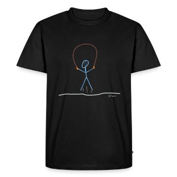Figurine de bâton de saut à la corde, corde de fitness sportive - T-shirt Premium bio Homme - noir - Devant - Nico (187cm)