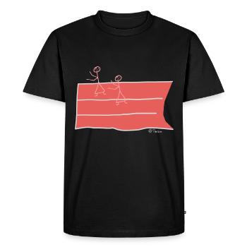 Sprinter stick figure, woman running sport competition - Men's Premium Organic T-Shirt - black - Front - Nico (187cm)