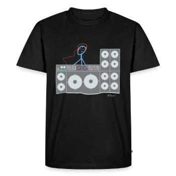 Figure de bâton de DJ, discothèque de profession - T-shirt Premium bio Homme - noir - Devant - Nico (187cm)