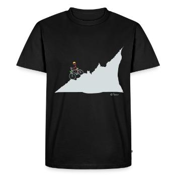 Chiffre de bâton de vélo de montagne, femme montagne nature sport - T-shirt Premium bio Homme - noir - Devant - Nico (187cm)
