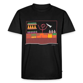 Chiffre de marché, vendeuse profession de vendeuse - T-shirt Premium bio Homme - noir - Devant - Nico (187cm)
