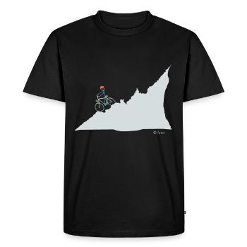 Bonhomme allumette velo, loisir sport loisir - T-shirt Premium bio Homme - noir - Devant - Nico (187cm)
