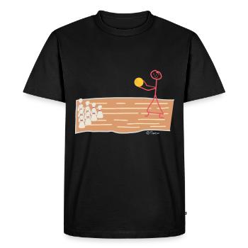 Bonhomme allumette, femme bowling Strike Sport - T-shirt Premium bio Homme - noir - Devant - Nico (187cm)
