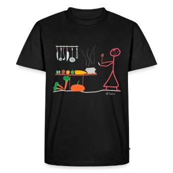 Bonhomme allumette, profession de femme - T-shirt Premium bio Homme - noir - Devant - Nico (187cm)