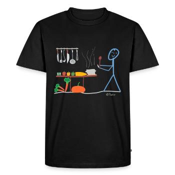 Koch Strtichmännchen, profession hobby eating leisure - Men's Premium Organic T-Shirt - black - Front - Nico (187cm)