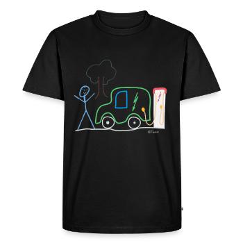 Voiture électrique Bâtons, Électro-mobilité Emploi - T-shirt Premium bio Homme - noir - Devant - Nico (187cm)